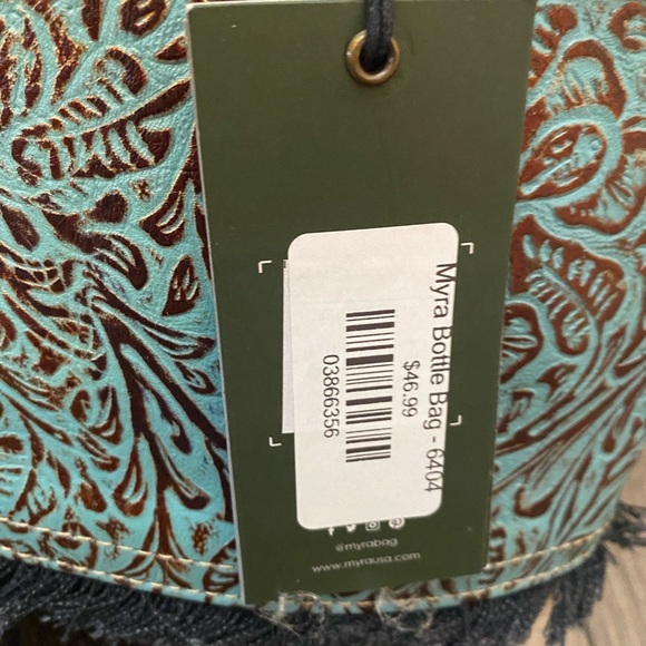 Myra Bag Brown and Blue Tapestry Tote - Picture 3 of 4